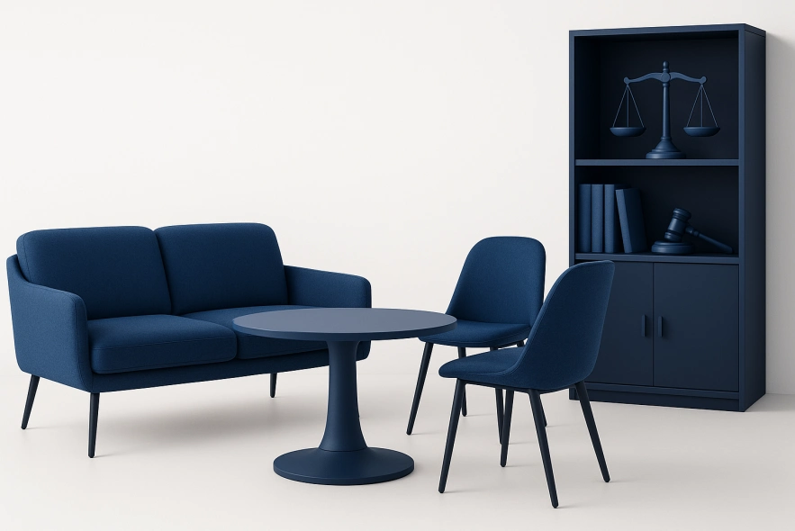 Modern law office consultation area